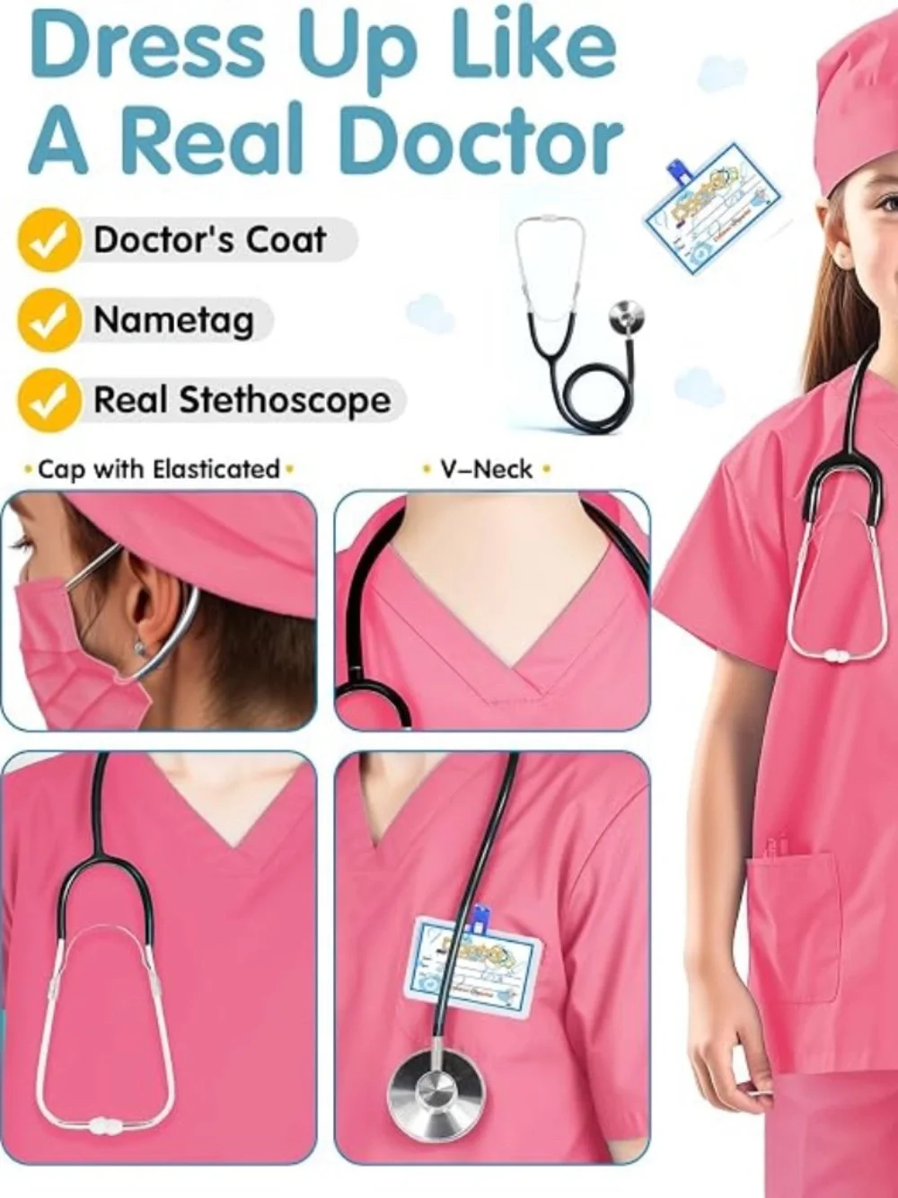 Pink Doctor Costume for Kids